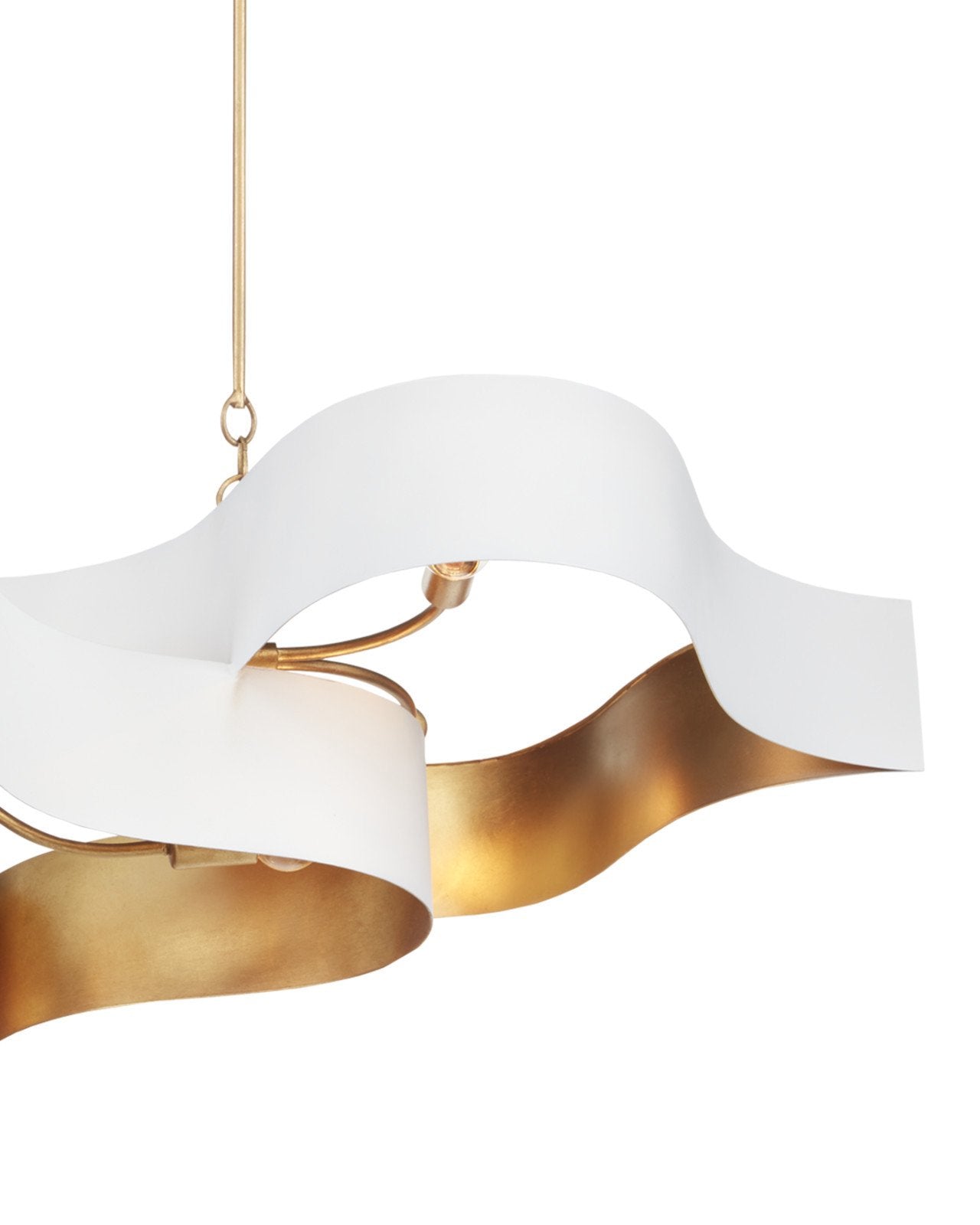 Grand Lotus White Oval Chandelier